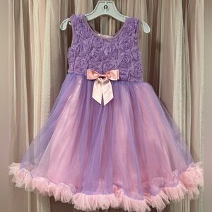 Purple and Pink Floral Tulle Dress